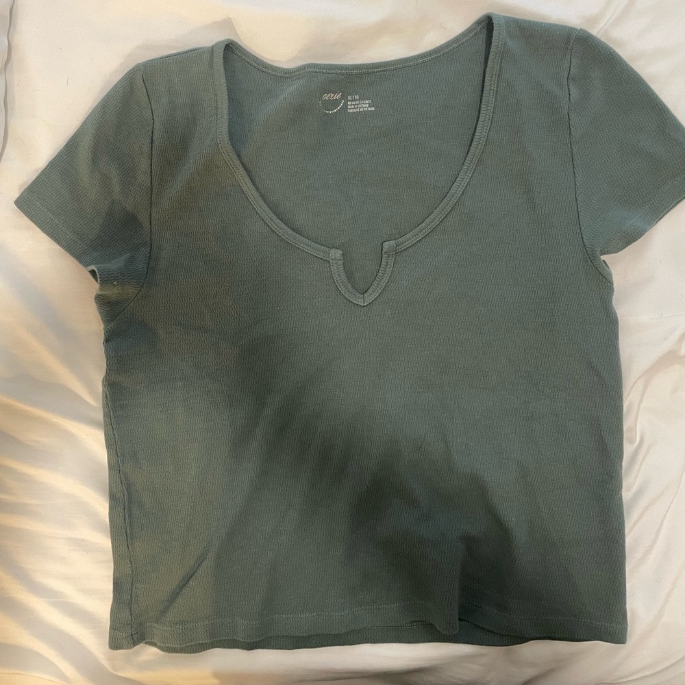 Aerie Olive Green Short Sleeve
